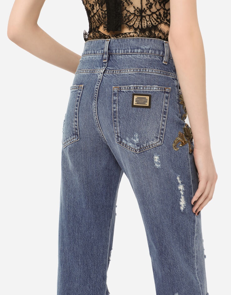 Flared jeans with French wire embellishment - 5