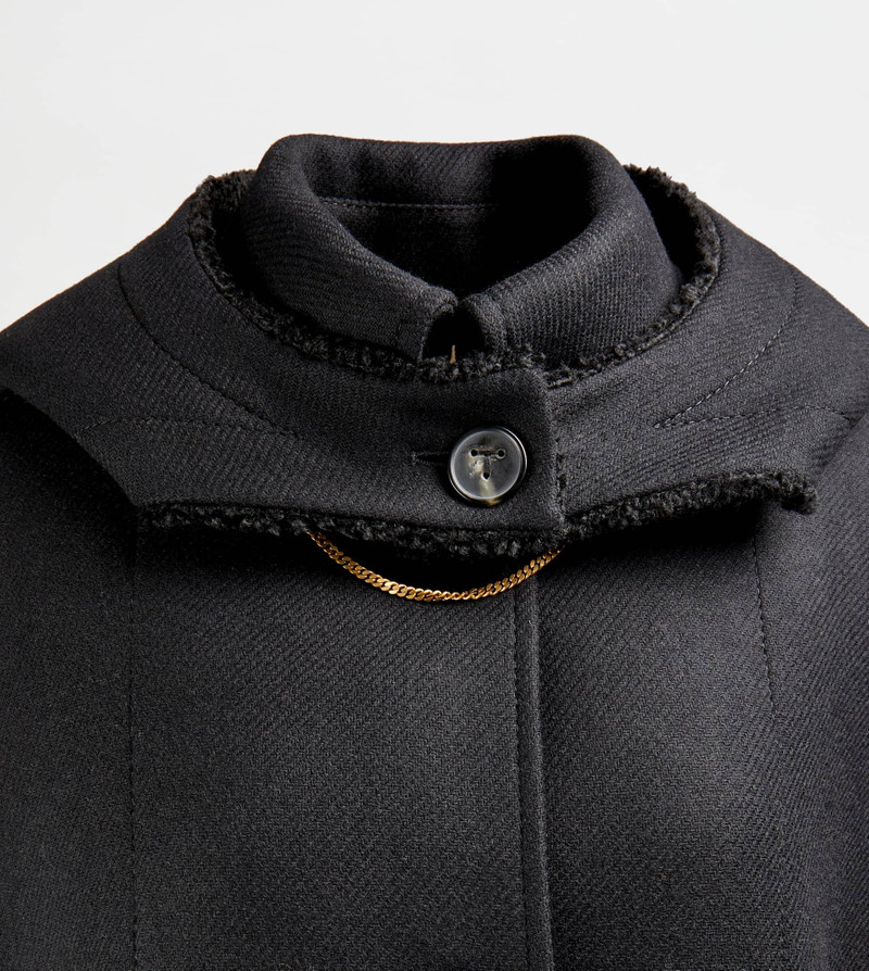 CAPE WITH BROOCH - BLACK 8