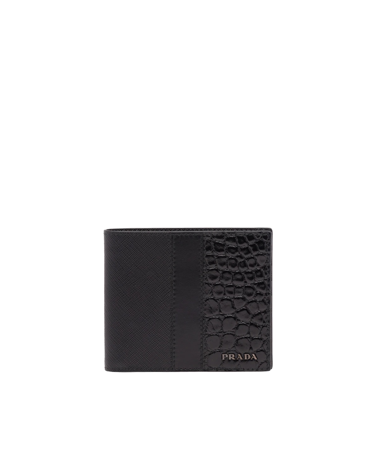 Saffiano and crocodile leather wallet - 1