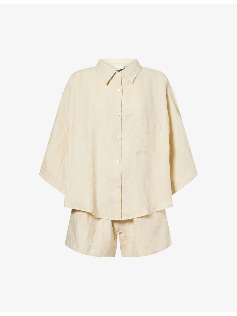03 Relaxed Linen Shirt and Shorts Set 1