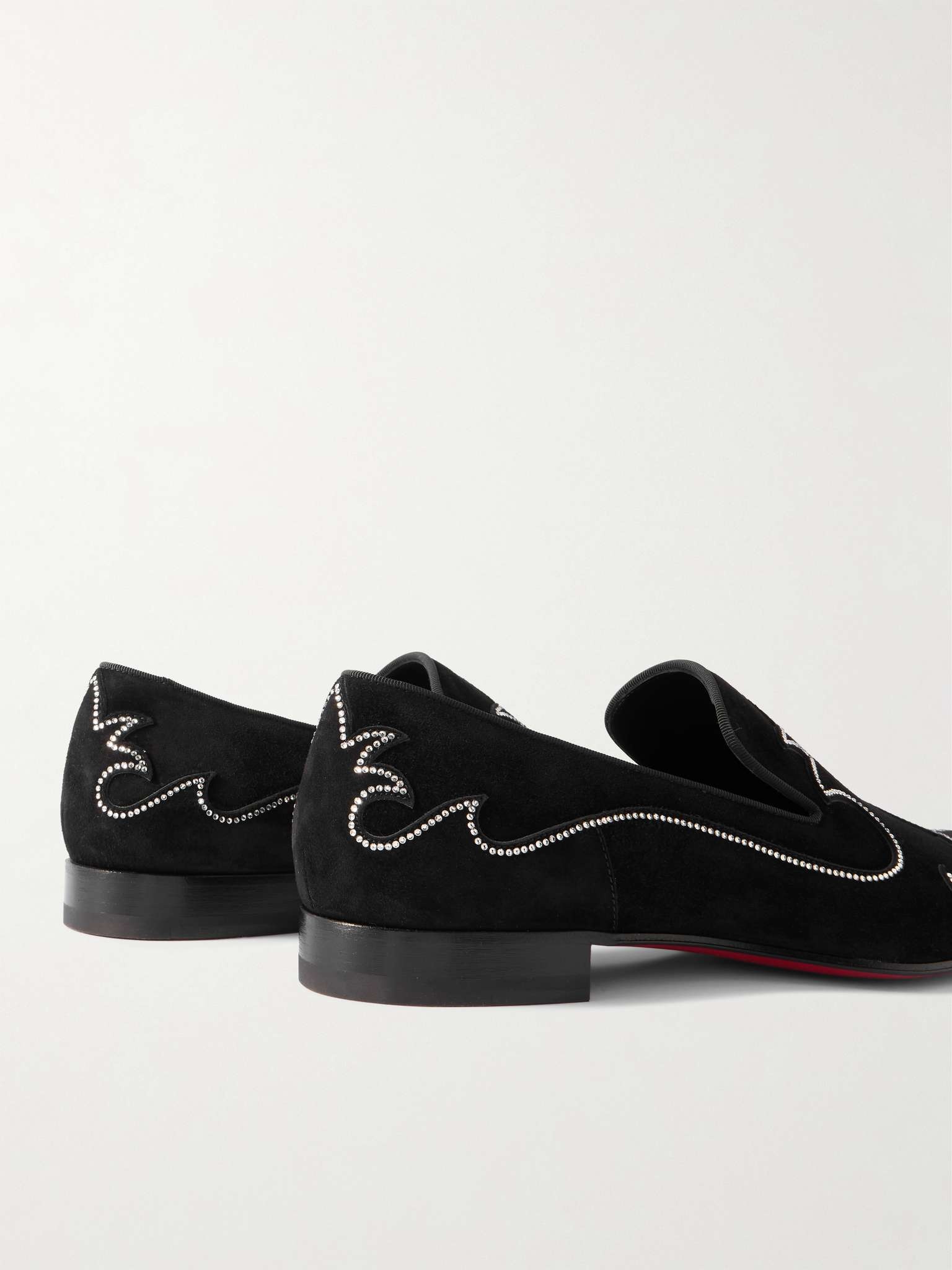 Dandysiago Grosgrain-Trimmed Embellished Velvet Loafers - 5