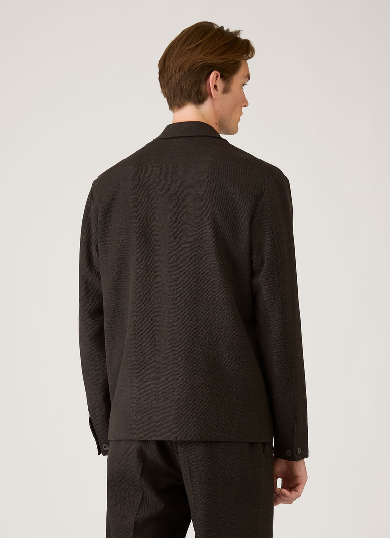 Light Textured Wool Harrington Jacket 5