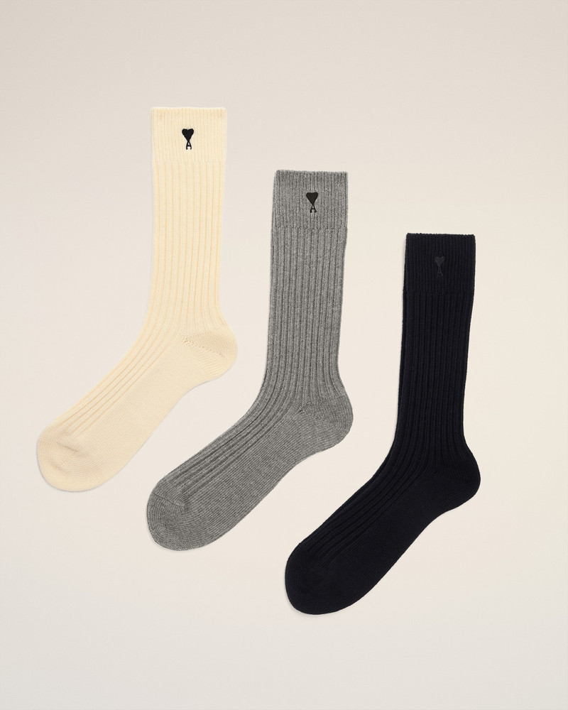 WHITE COTTON THREE PACK  AMI DE COEUR SOCKS 3