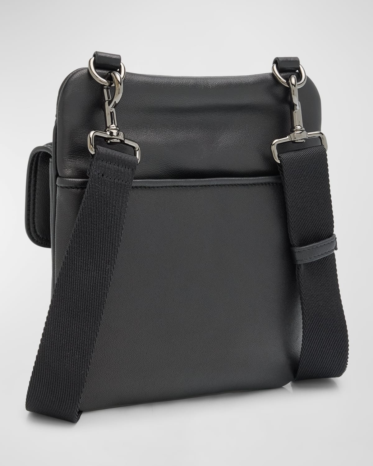 Men's Mini Puffy Leather Crossbody Bag - 4