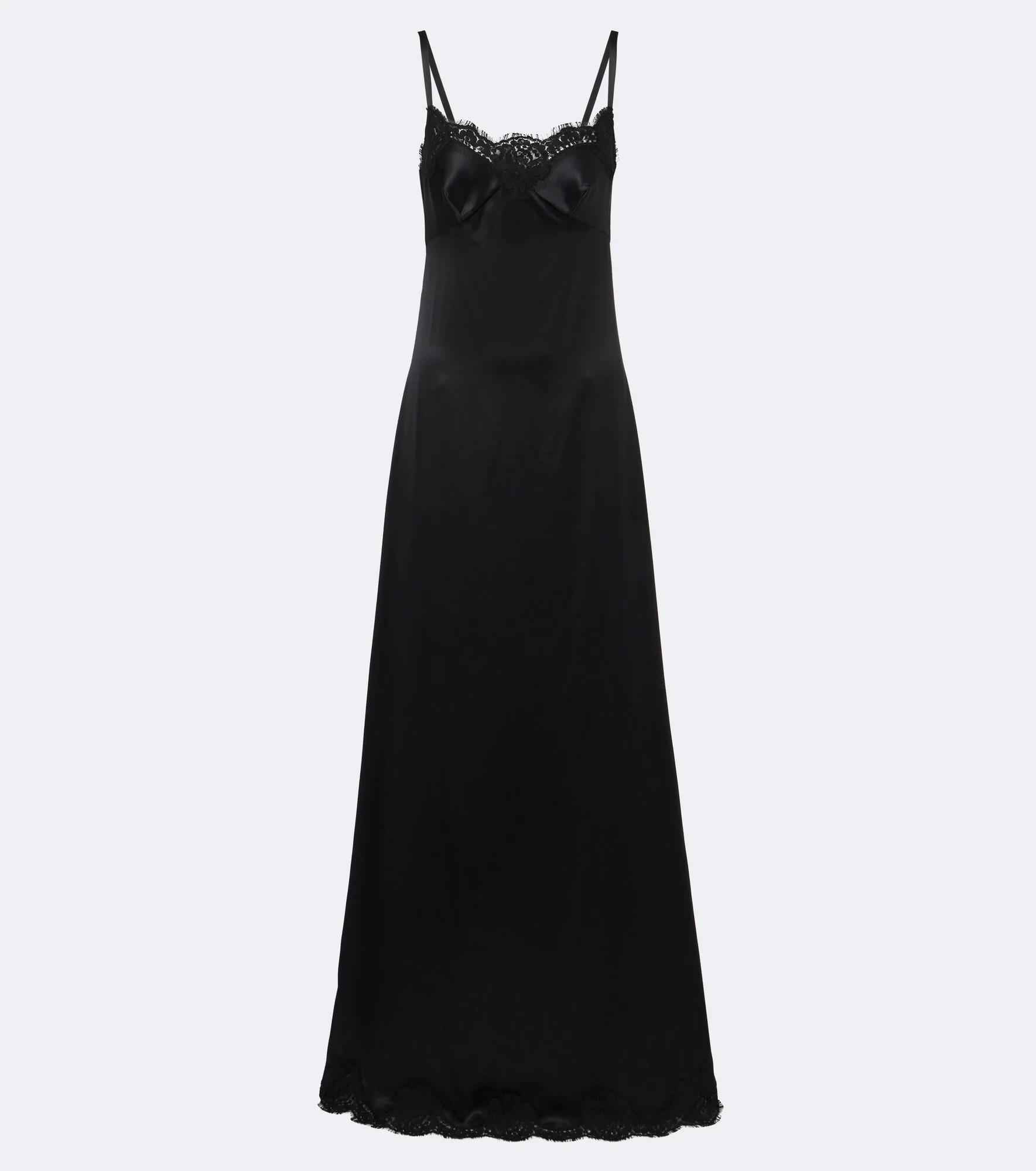 Lace-trimmed silk and cotton-blend gown - 1