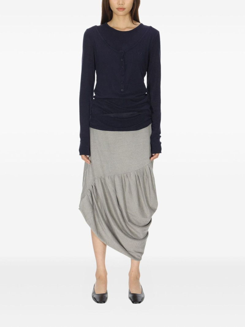 OPEN YY crew neck button-detail T-shirt outlook