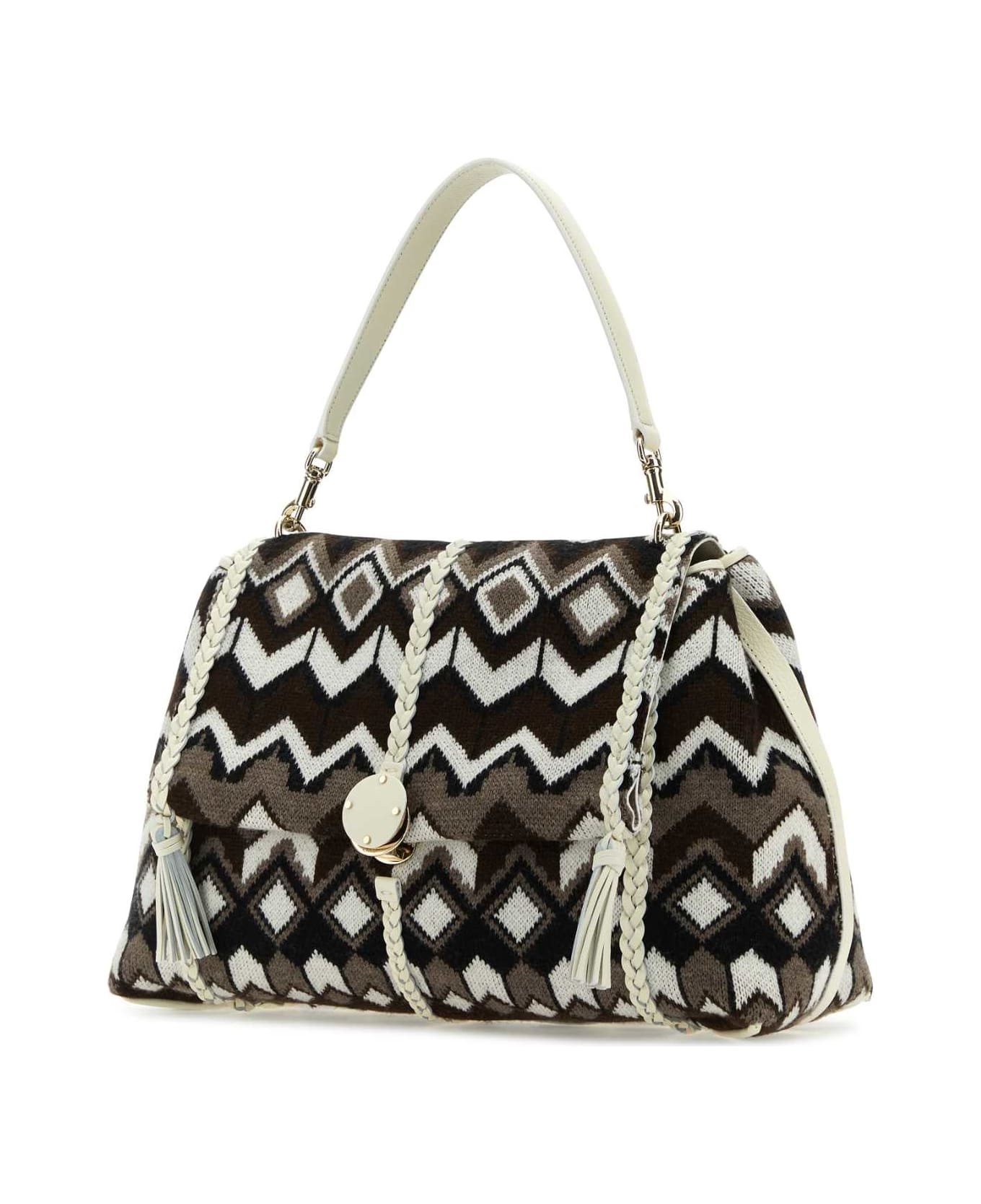 Embroidered Wool Large Penelope Shoulder Bag - 2
