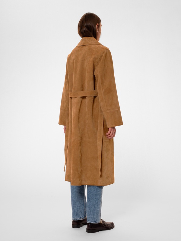 Ilse Suede Coat Tobacco - 4