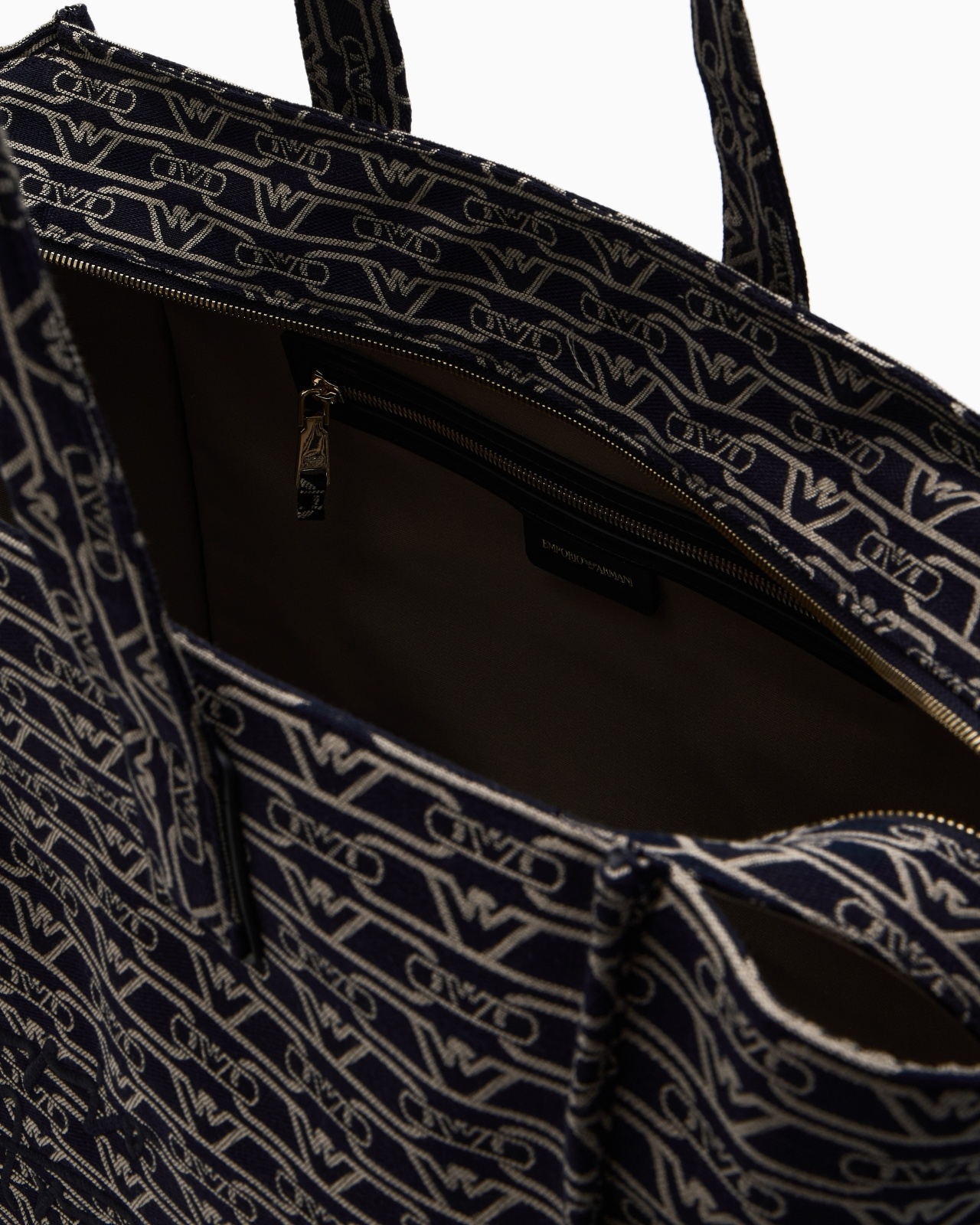 LARGE SHOPPER BAG IN JACQUARD CANVAS WITH ALL-OVER MONOGRAM - 4