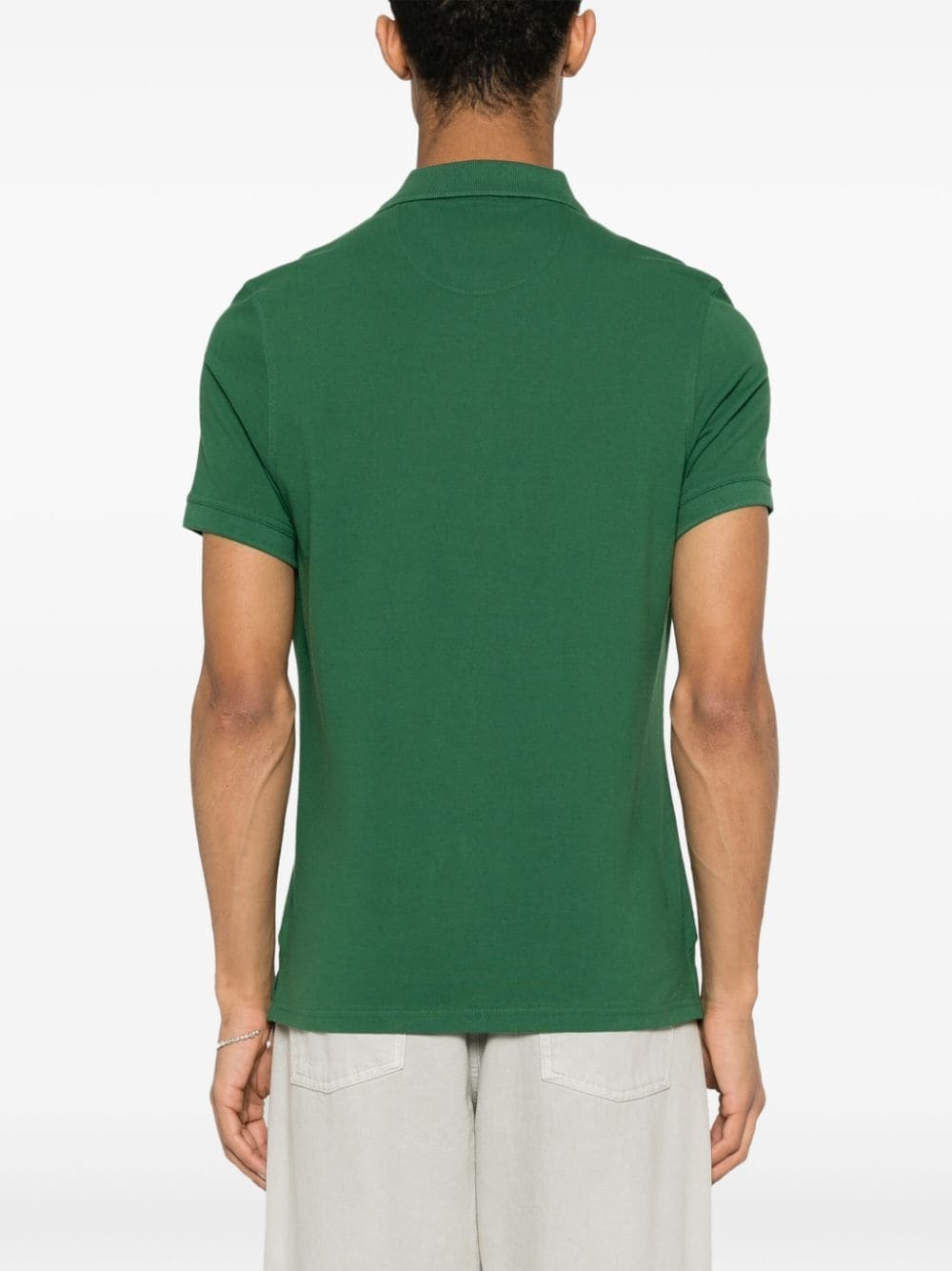 logo-embroidered cotton polo shirt - 4