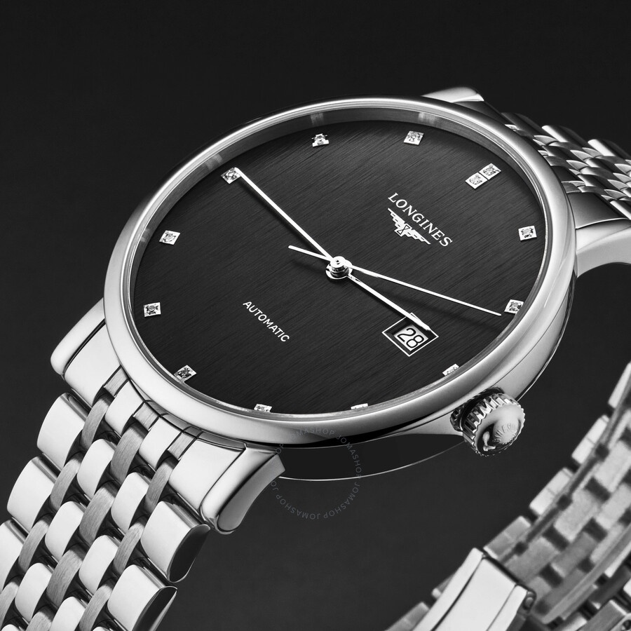 Longines Elegant Automatic Diamond Black Dial Men's Watch L4.911.4.78.6 - 2