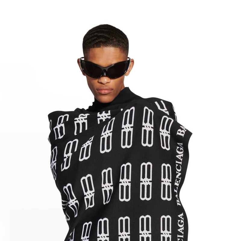 BALENCIAGA Men's Bb Icon Blanket Scarf in Black outlook