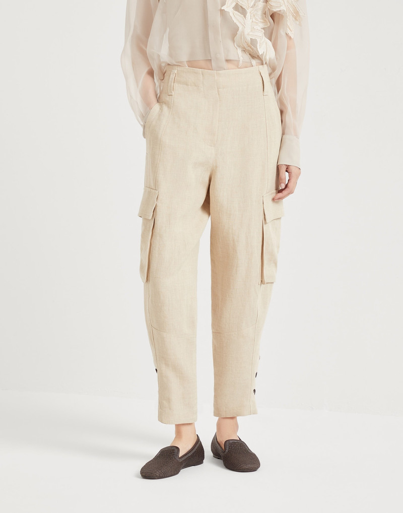 Linen panama explorer cargo trousers 1