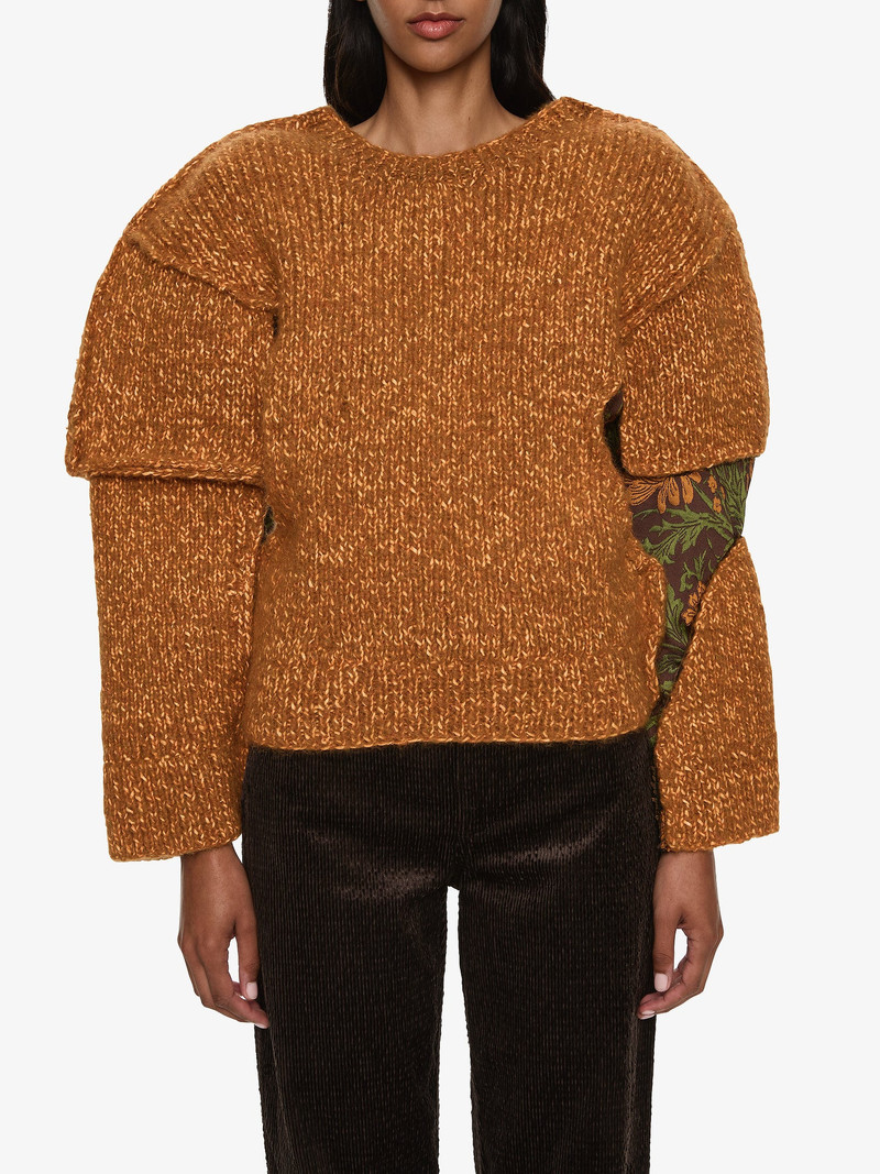 Deconstructed Brocade Knit Sweater 3