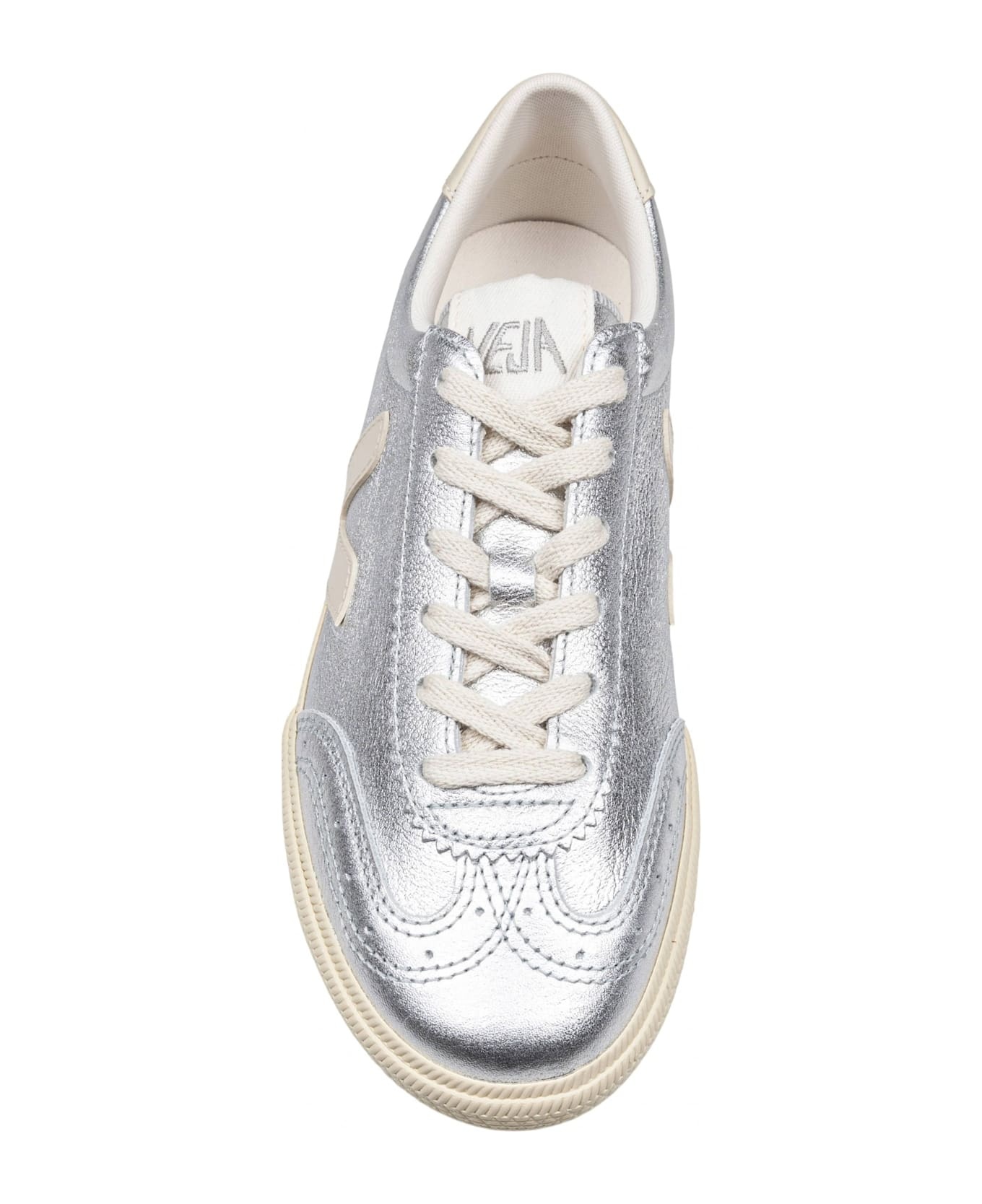 Volley Leather Sneakers Color Silver - 2