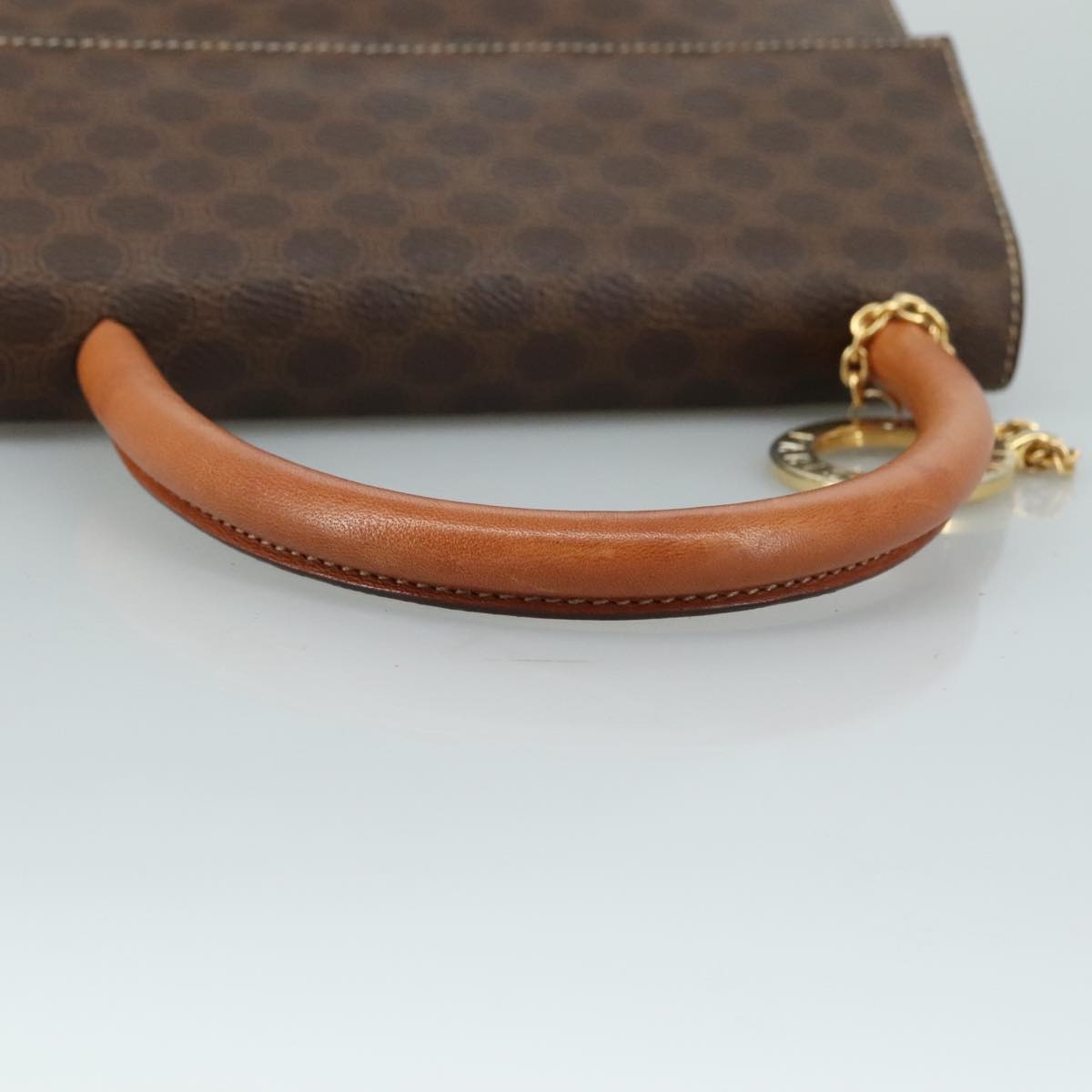 CELINE Macadam Canvas Hand Bag Pvc Leather Brown - 7