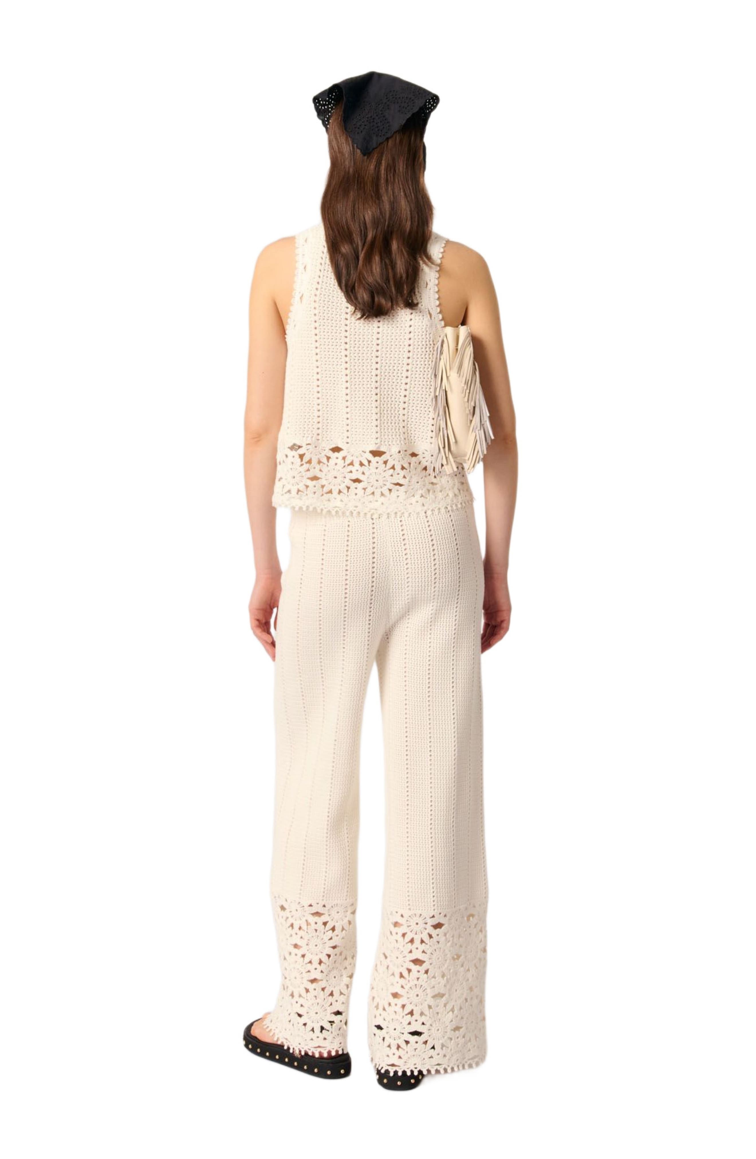 maje Crochet vest top in White at Nordstrom - 2