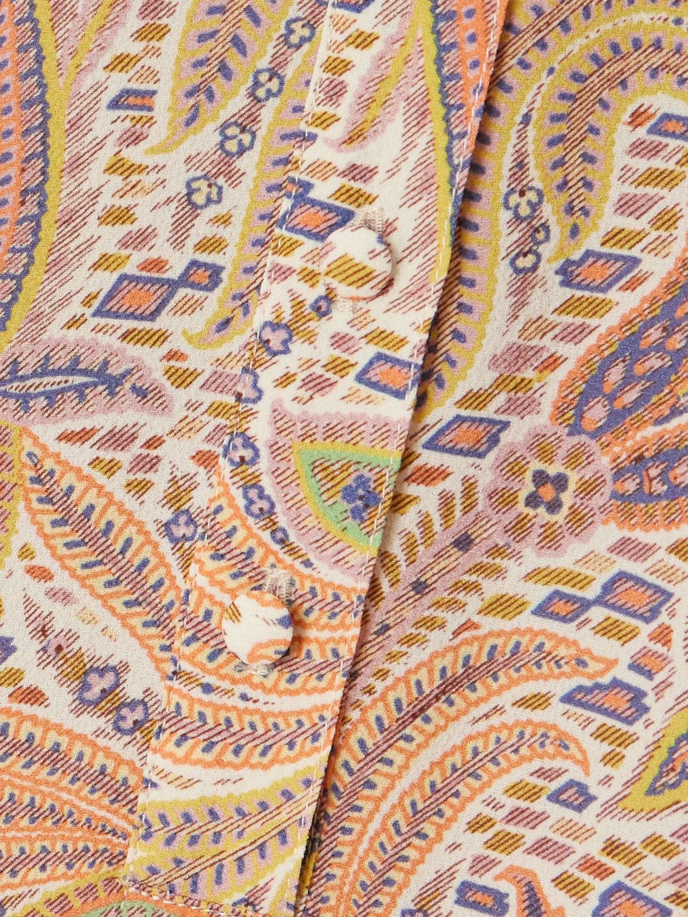 Printed stretch-crepe midi dress Brown - 5