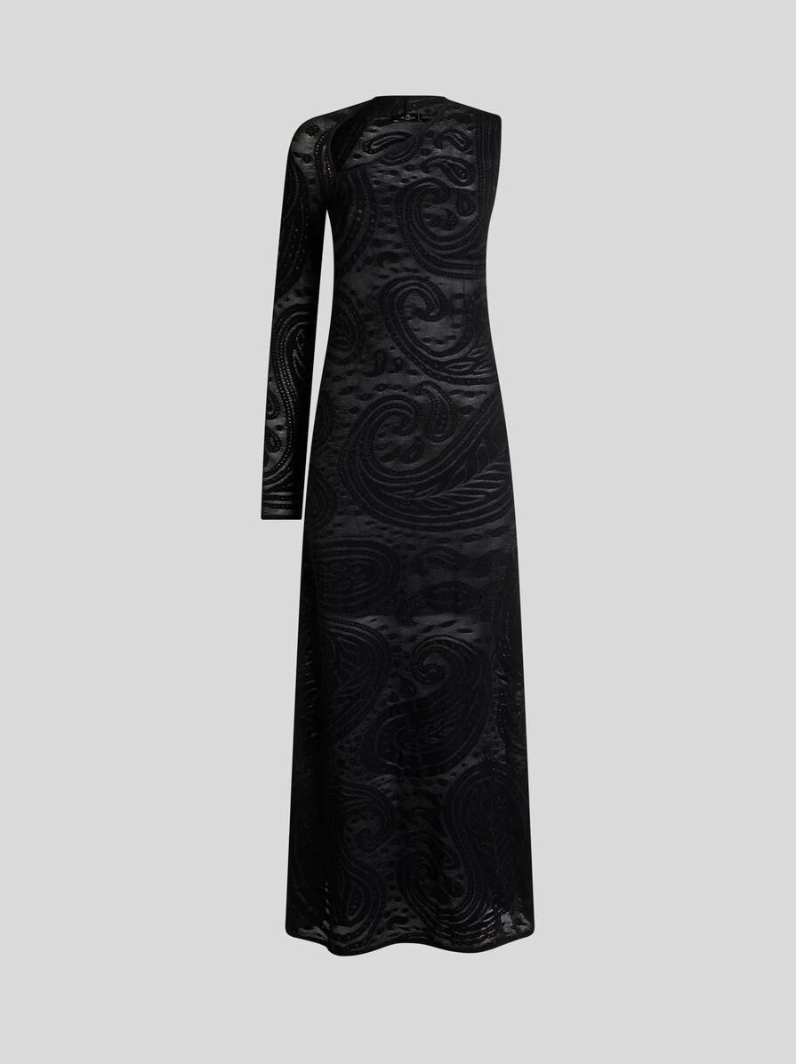 JACQUARD LONG DRESS WITH PAISLEY MOTIF - 1