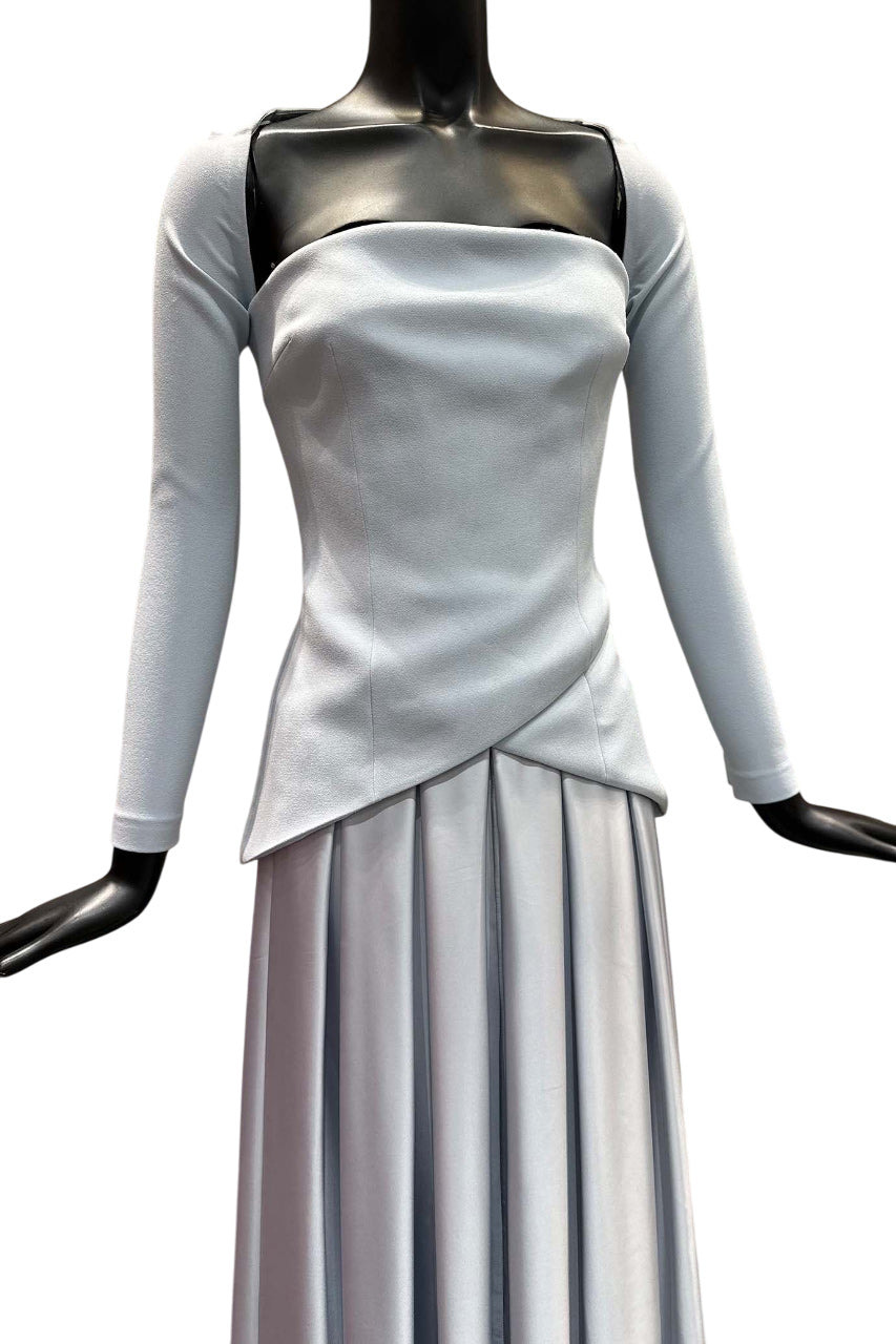BLUE LONG SLEEVE GOWN - 2