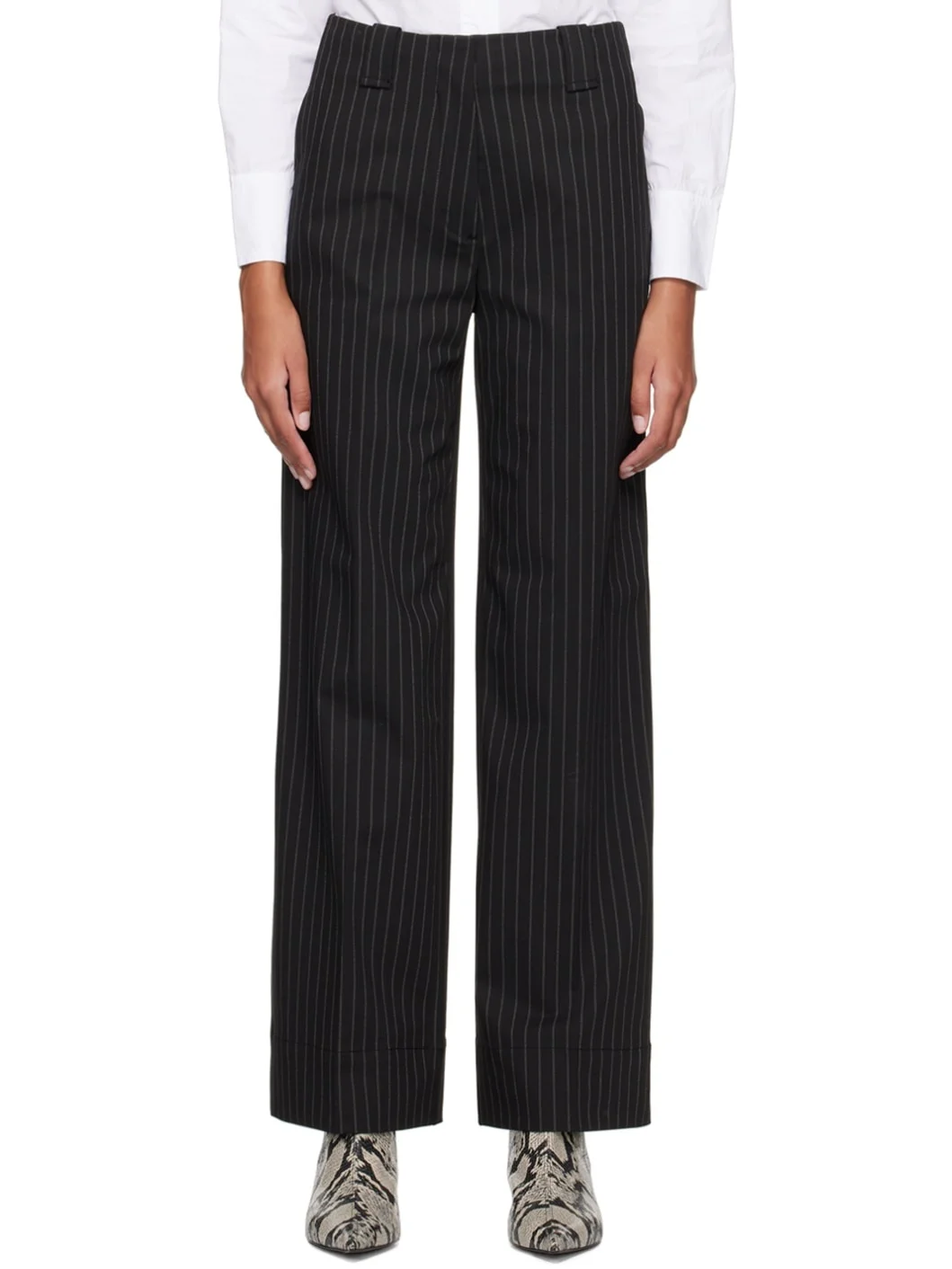 Black Striped Trousers - 1