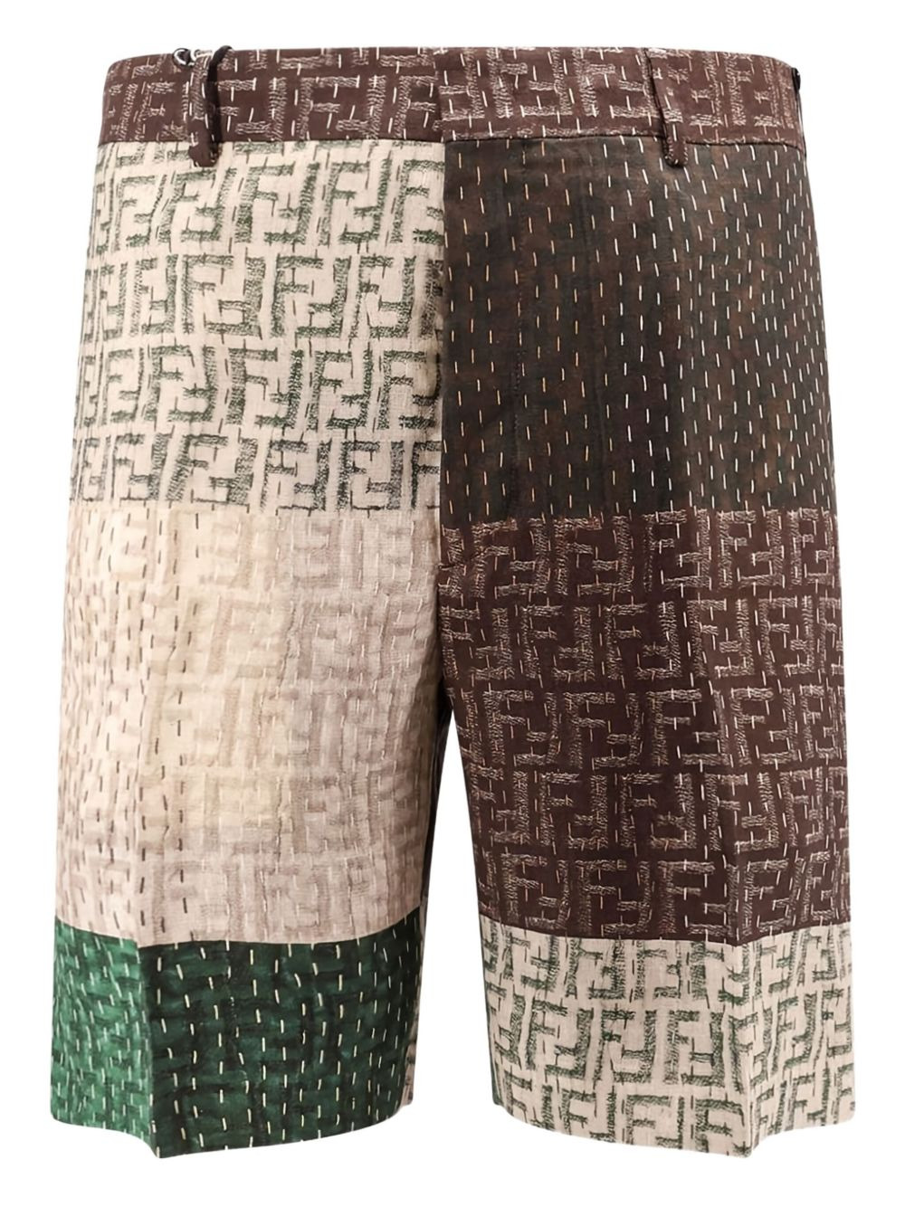 FF-logo patchwork shorts - 1
