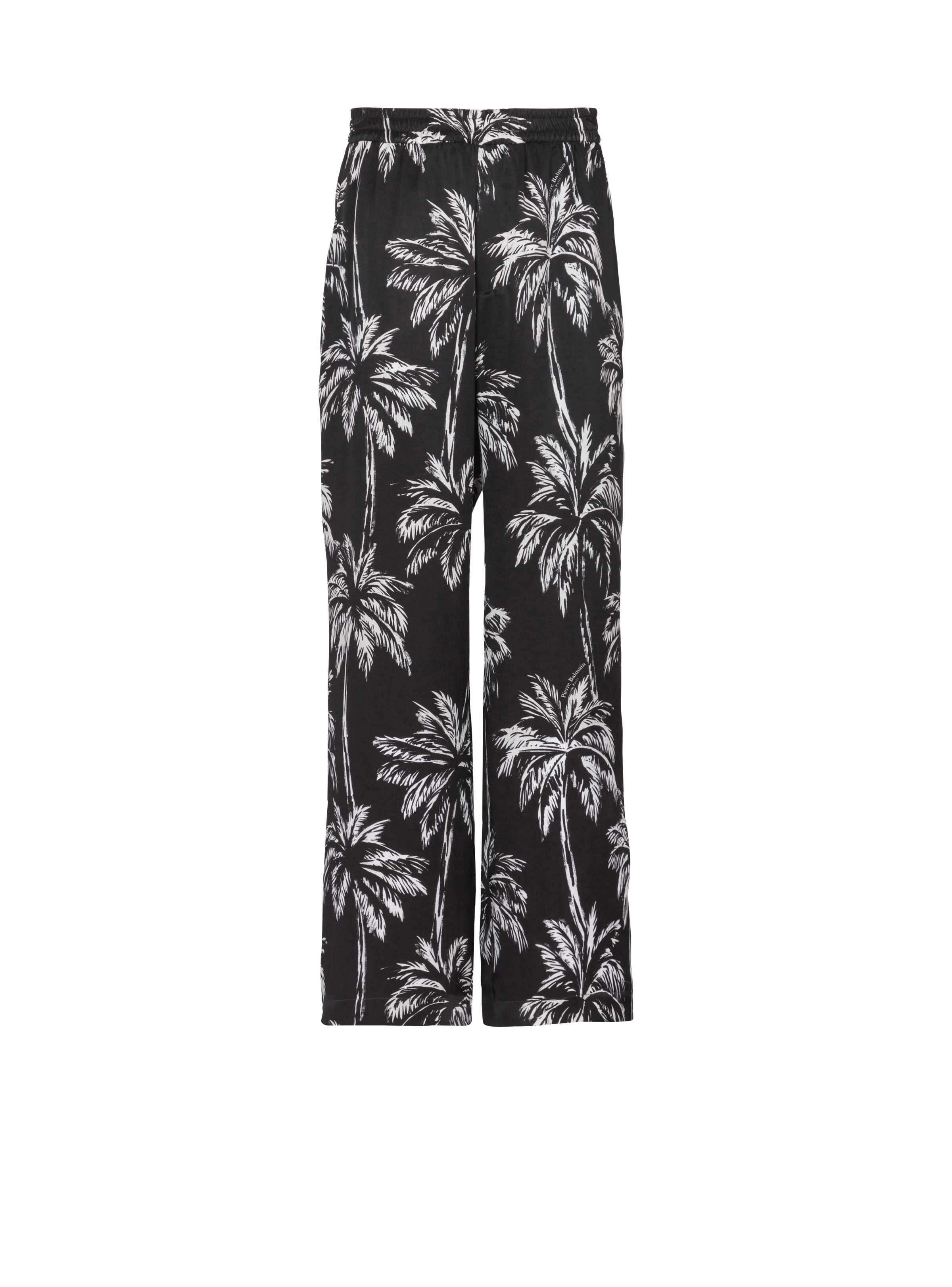 Palm print satin pyjama trousers - 1