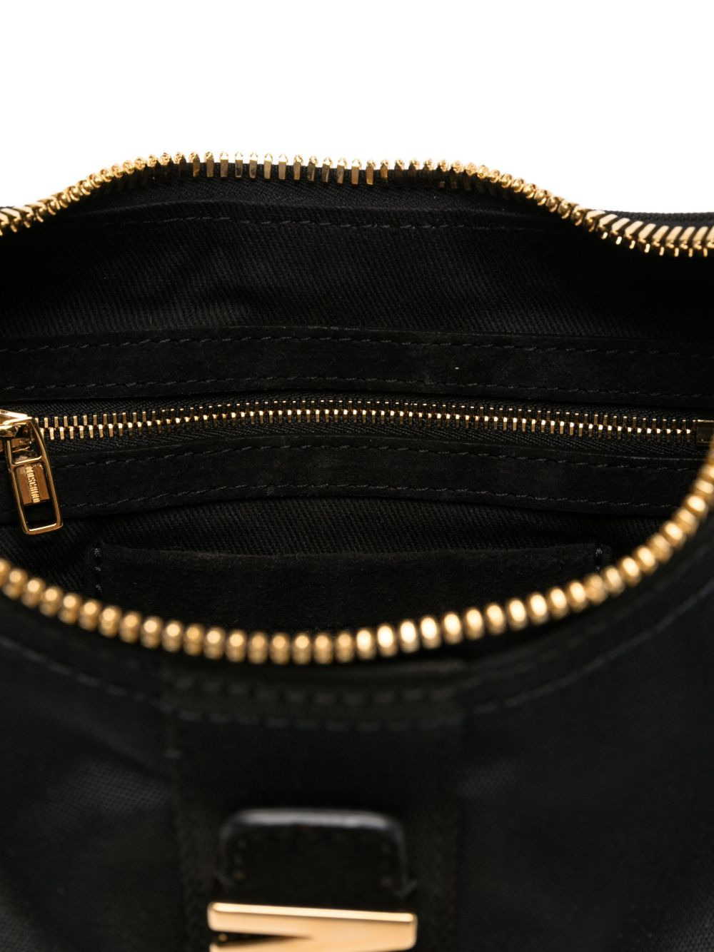 logo-plaque crescent shoulder bag - 4