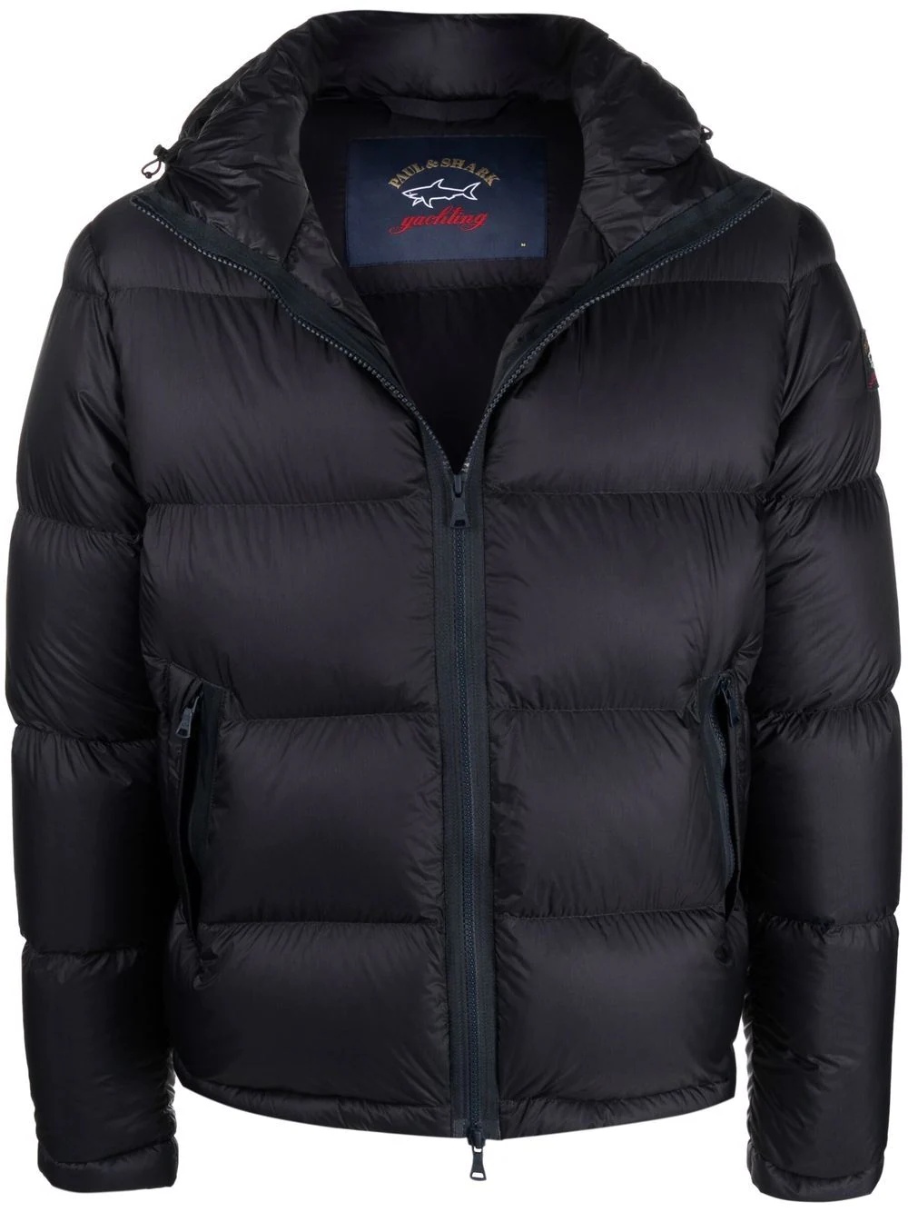 logo patch puffer jacket - 1