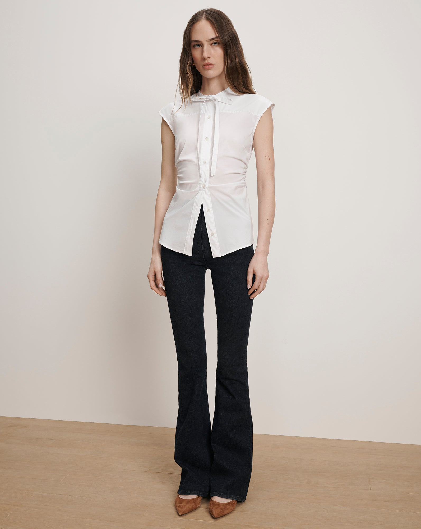 JOON TIE-NECK BUTTON-DOWN BLOUSE - 3