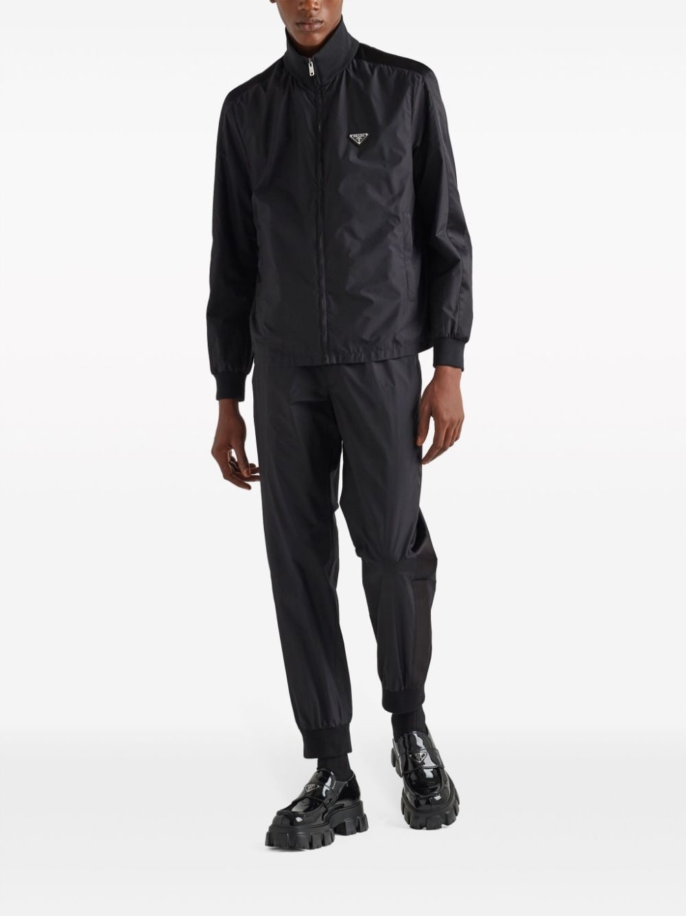 triangle-logo silk jacket - 2