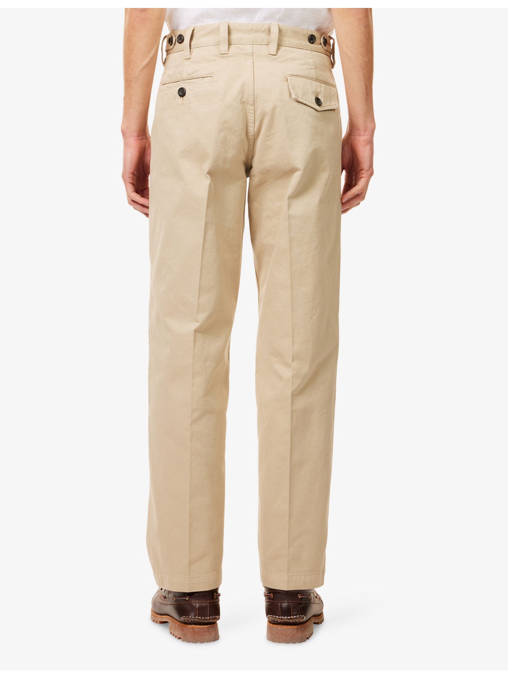 Regular-fit straight-leg cotton chino trousers - 4