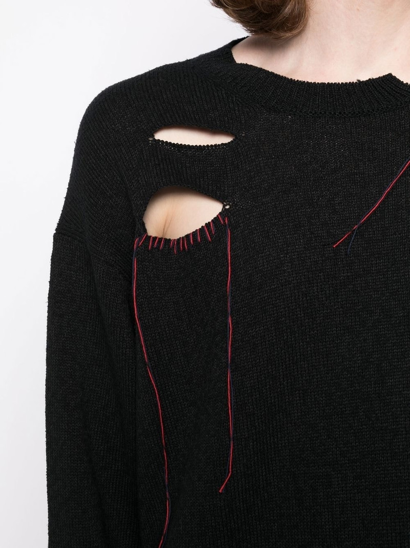 hole-detail long-sleeve jumper 5
