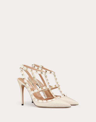 Valentino Rockstud Grainy Calfskin Ankle Strap Pump 100  mm outlook