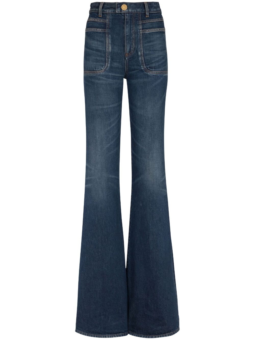 high-waisted flared jeans - 1