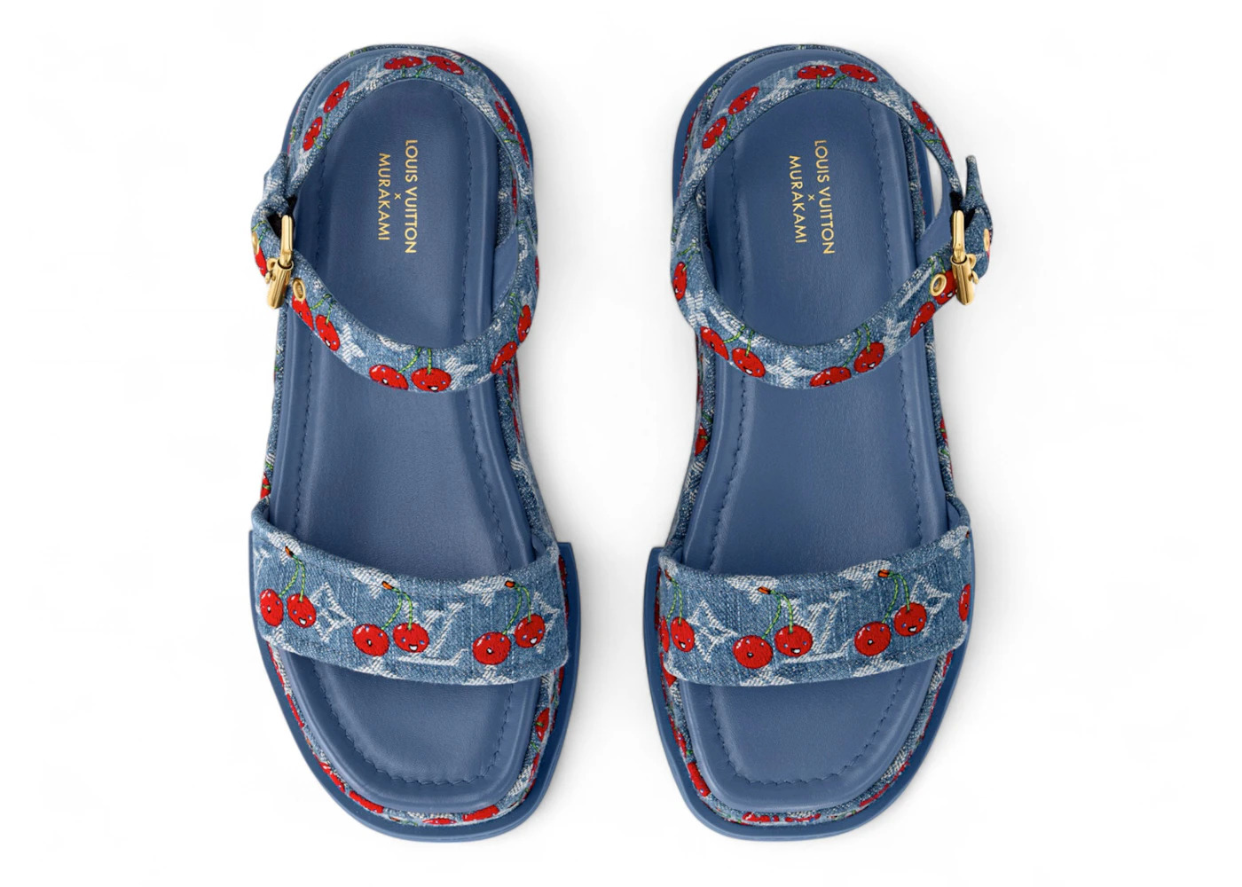 Louis Vuitton Cherry Maya Platform Sandal x Takashi Murakami Denim - 3