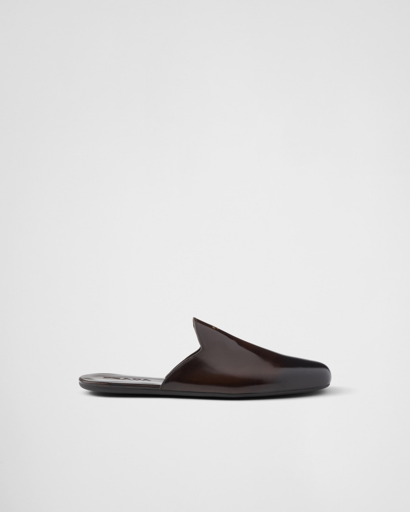 Brushed leather slippers 2