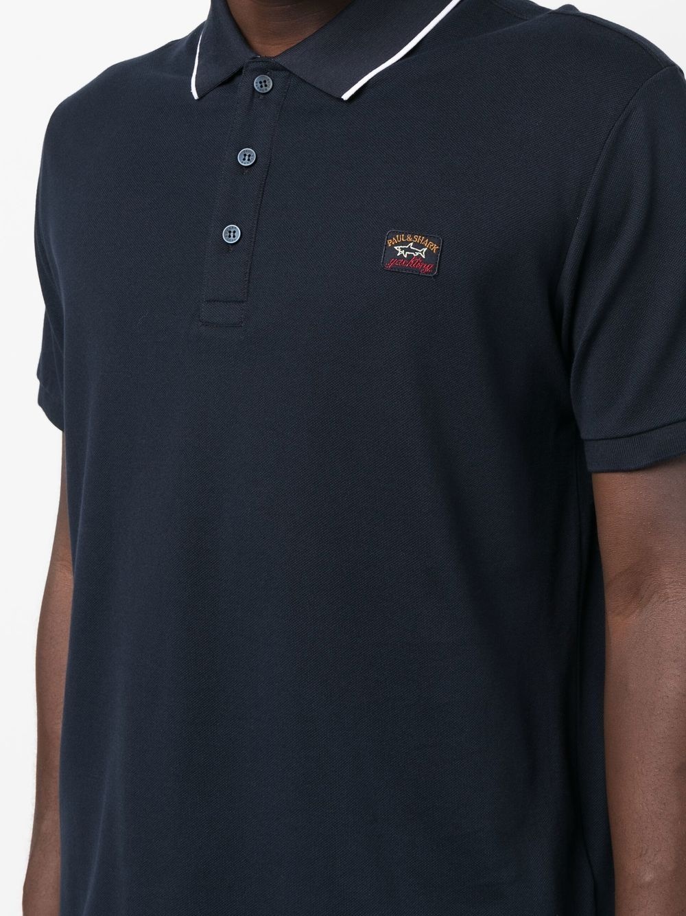 logo-patch polo shirt - 5