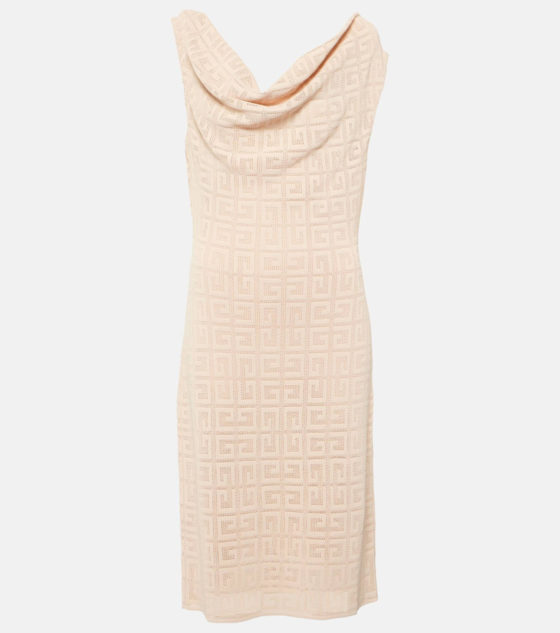 4G jacquard draped midi dress - 1