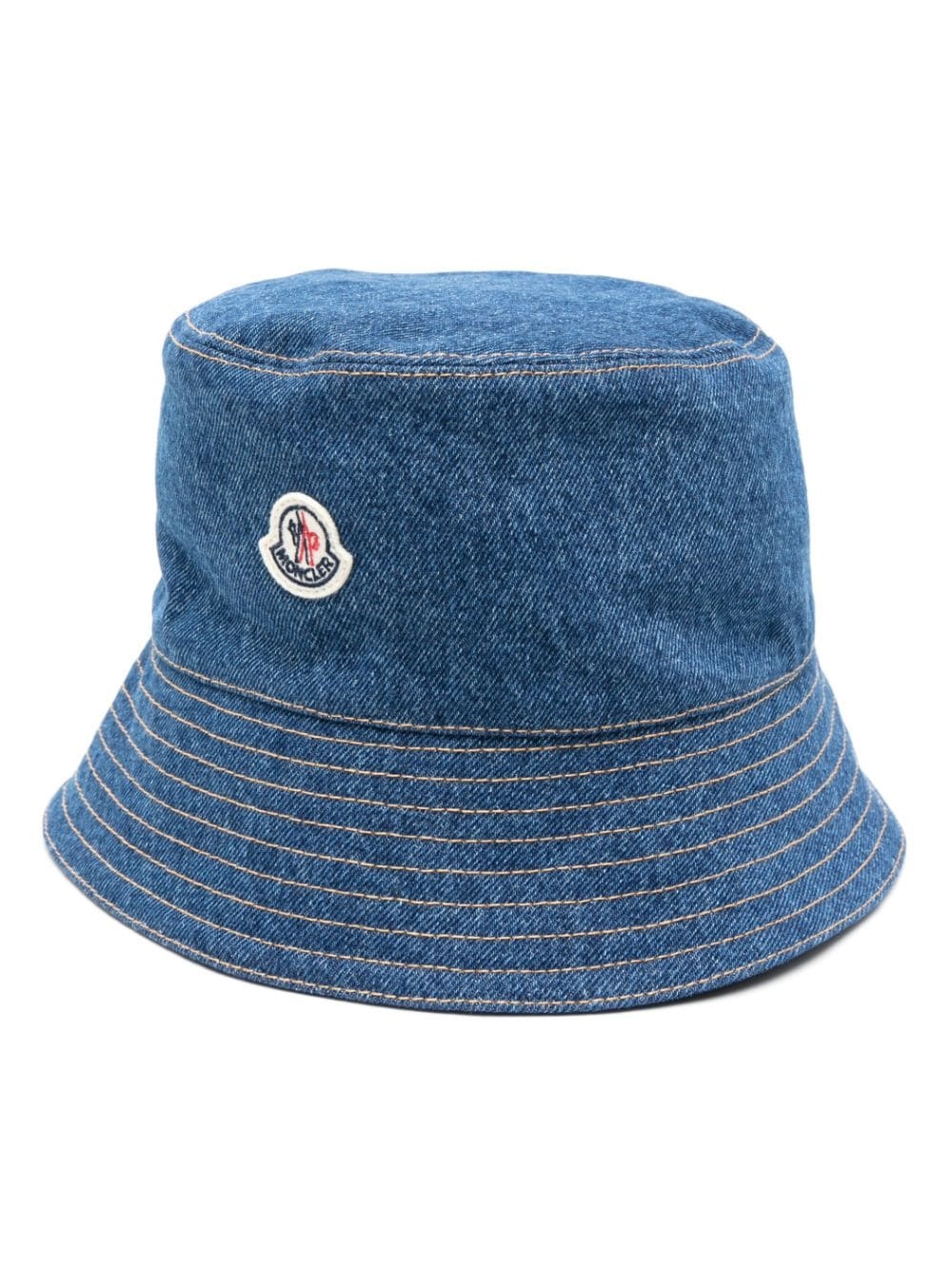 logo-patch denim bucket hat - 1