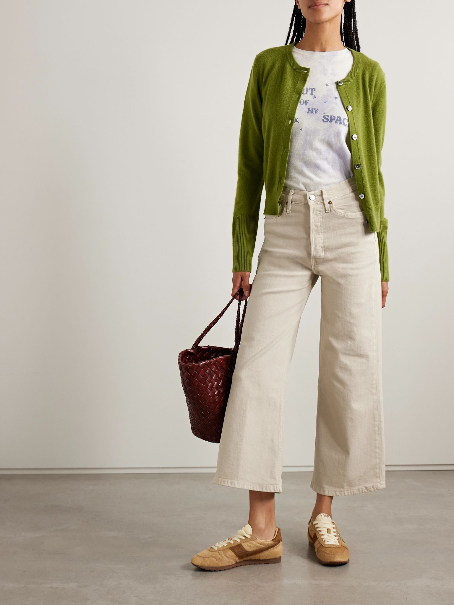 Cropped high-rise flared jeans Off-white - 2