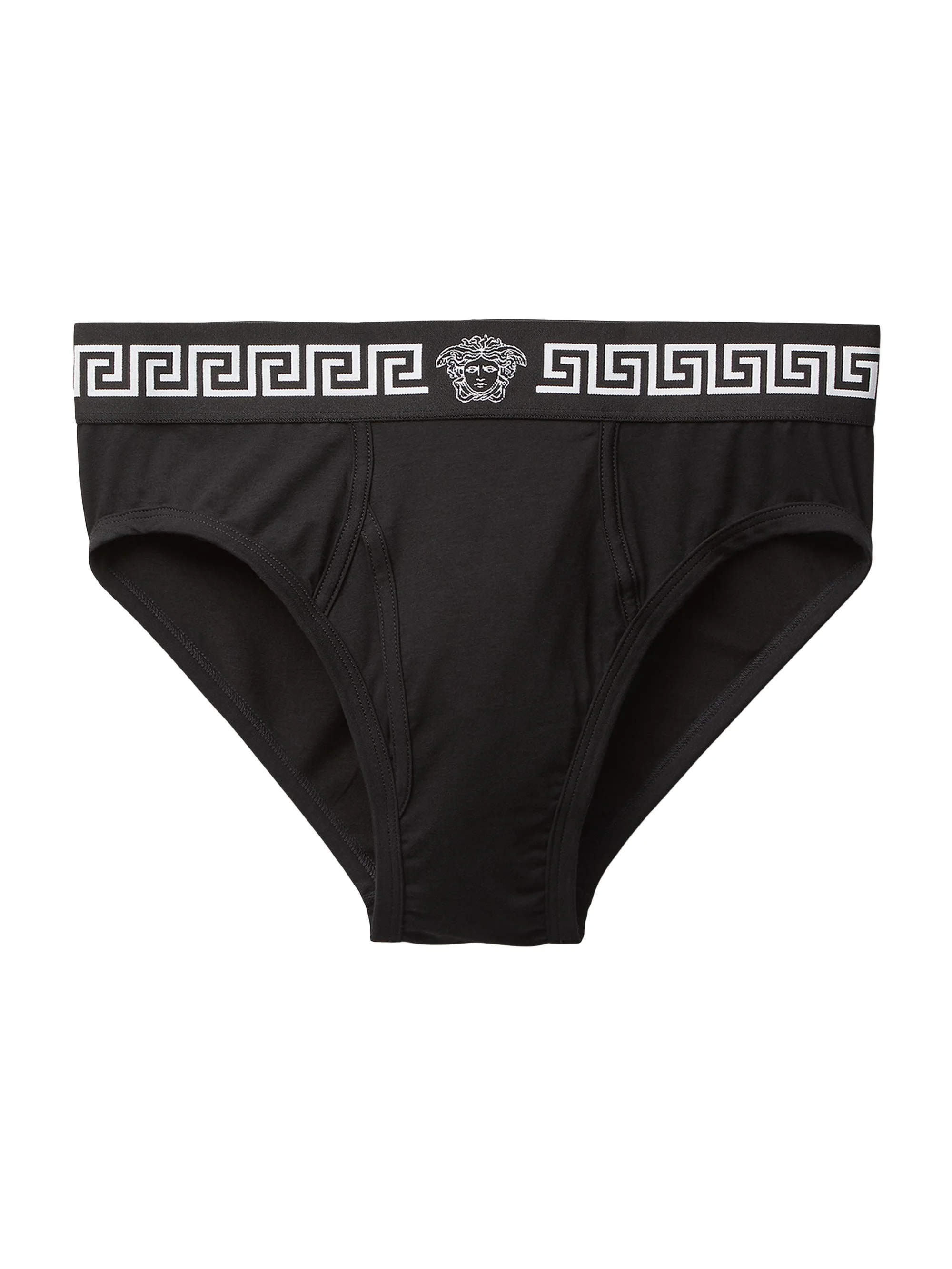 Men's Greca Medusa Head Cotton Jersey Brief - Black - 1