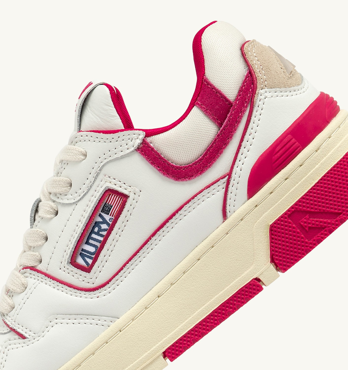 CLC LOW SNEAKERS IN WHITE LEATHER AND BRIGHT ROSE SUEDE - 6