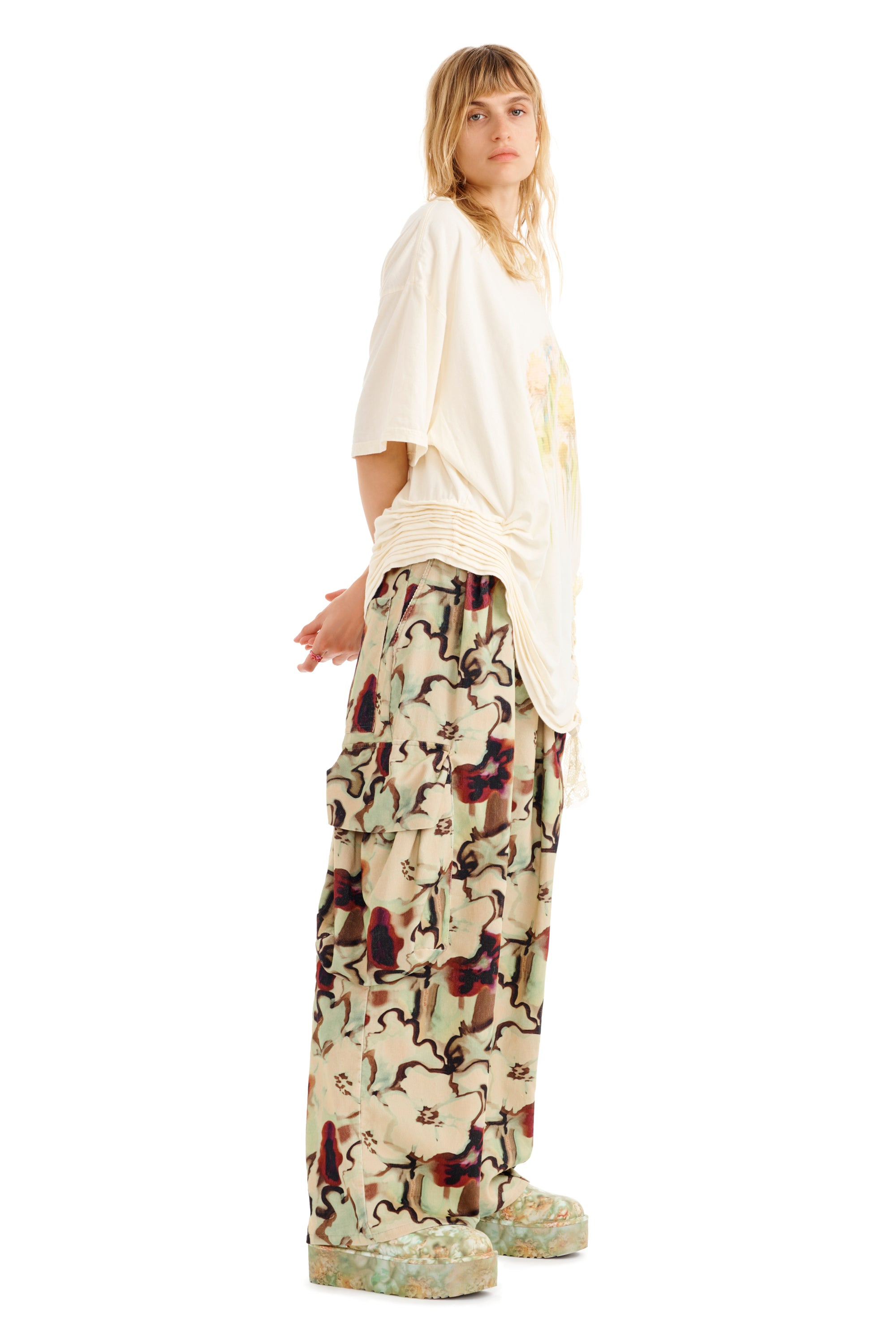 IVORY FLOWER DRIP LACE KATINA TEE - 8
