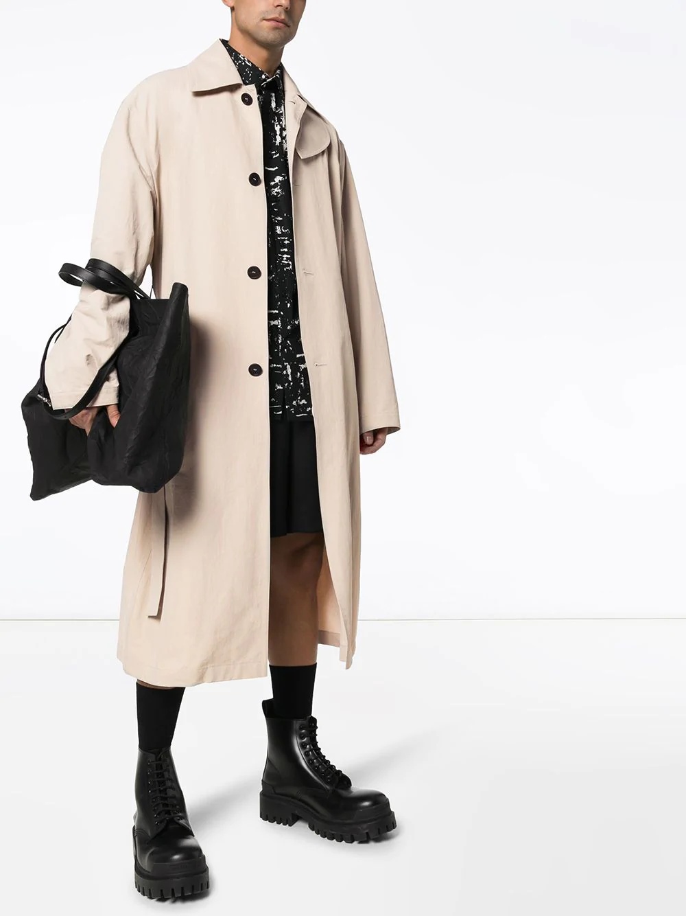 belted trench coat - 2