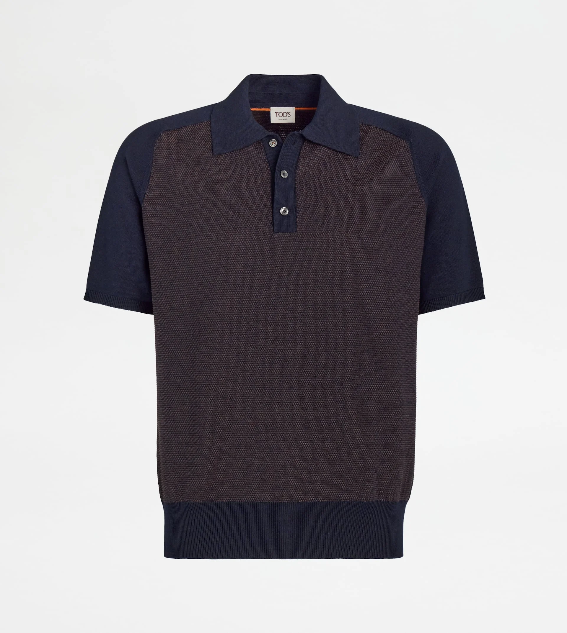 SILK BLEND POLO SHIRT - BLUE - 1