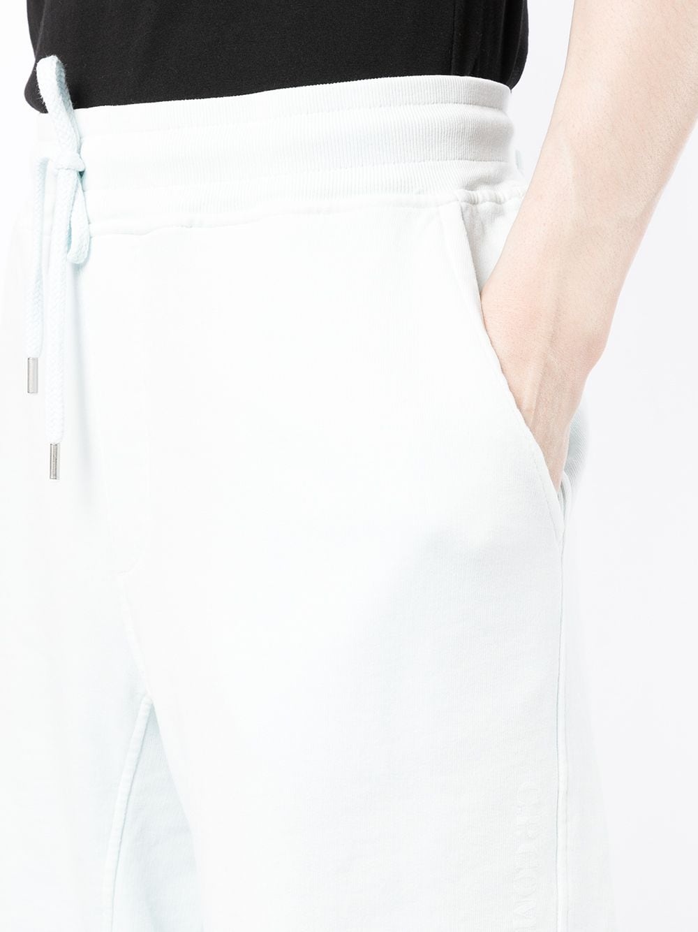 drawstring cotton track shorts - 5