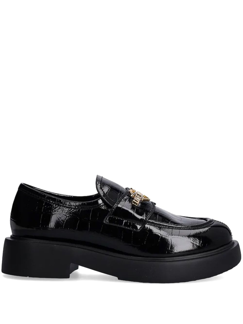 logo-lettering loafers - 1