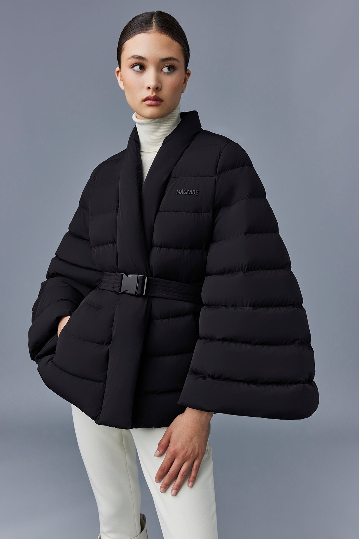 JULIETA-CITY Light down wrap coat - 6