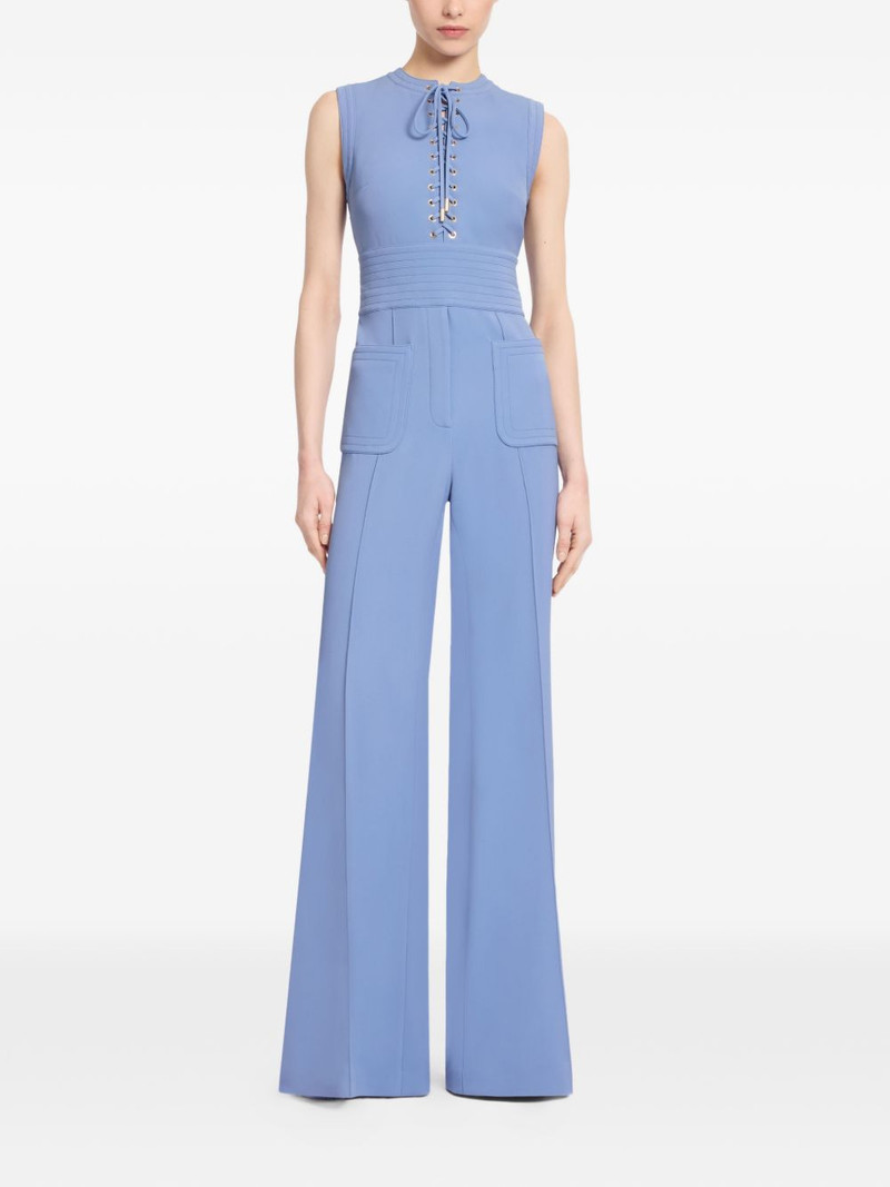 ELIE SAAB lace-up round-neck jumpsuit outlook